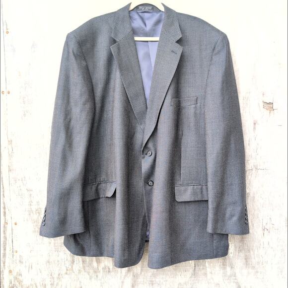 Vintage Franco Lanzetti Silk Wool Tailored Tweed Suit Jacket Men's 54R - Picture 1 of 10